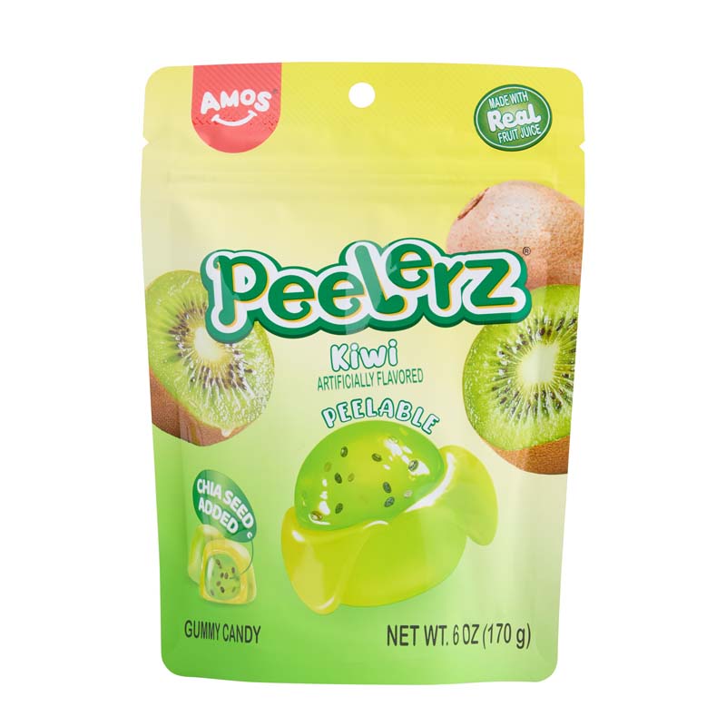 Amos Peelerz Fruit Gummy Candy, Kiwi Flavor, Peelable, 6 oz Bag