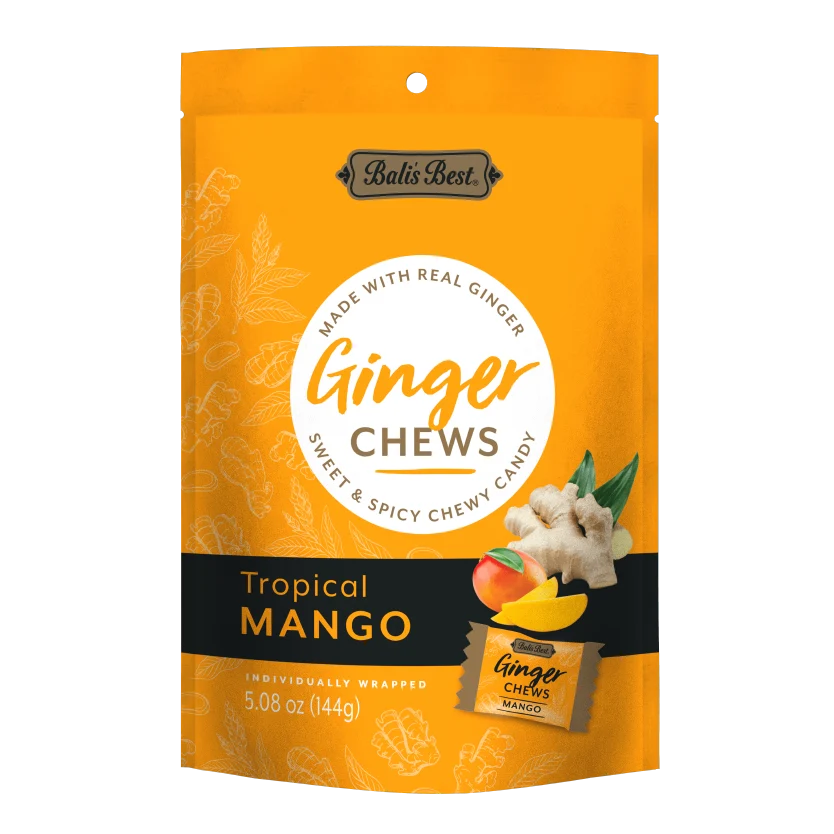 BALI’S BEST GINGER CHEWS – MANGO 5.08 OZ