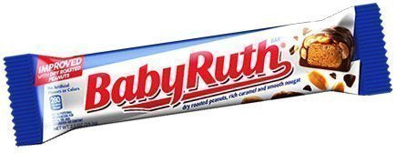 BabyRuth Bar dry roasted peanut, rich caramel and smooth nougat