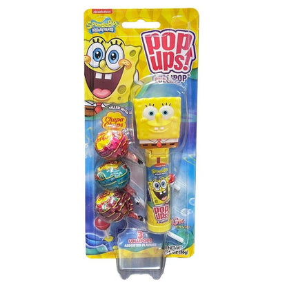 SpongeBob SquarePants Pop Ups Lollipop Candy – SpongeBob Pop-Up Candy Dispenser with Chupa Chups Lollipops