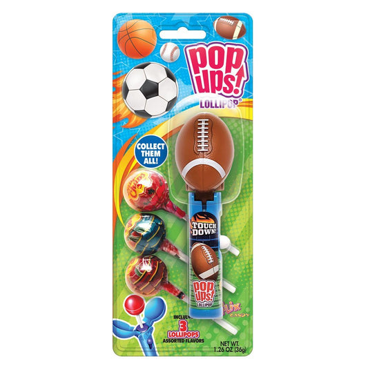 Sports Ball Pop Ups Lollipop Blister 1.26oz