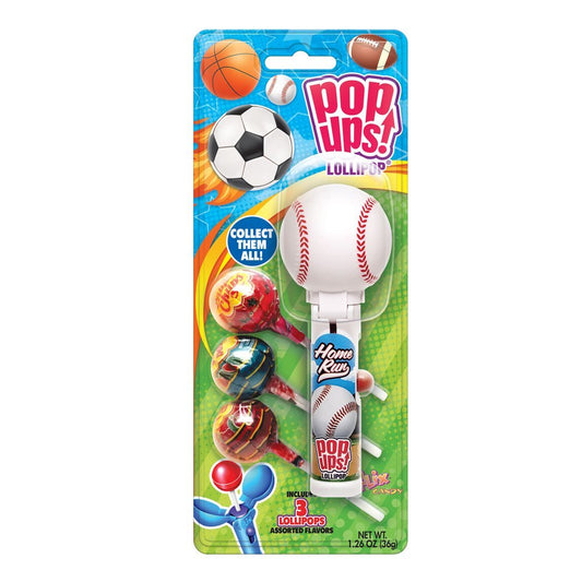 Sports Ball Pop Ups Lollipop Blister 1.26oz