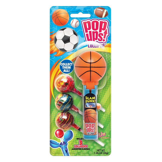 Sports Ball Pop Ups Lollipop Blister 1.26oz