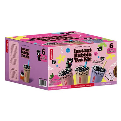 Pocas Instant Bubble Tea Kit 6 Drinks Variety Box 3x2sets