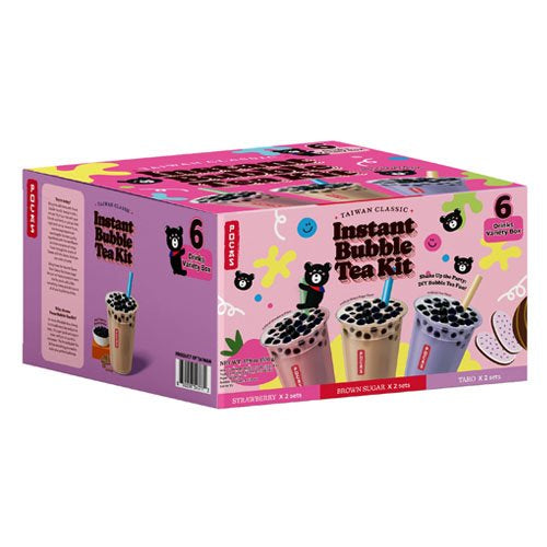 Pocas Instant Bubble Tea Kit 6 Drinks Variety Box 3x2sets