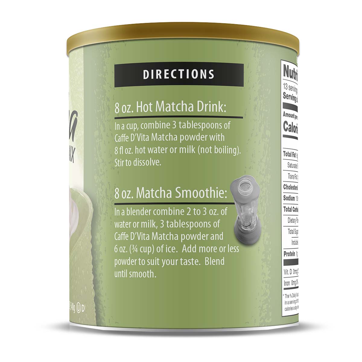Caffe D'Vita Matcha Green Tea Smoothie Mix, 19-Ounce Cans