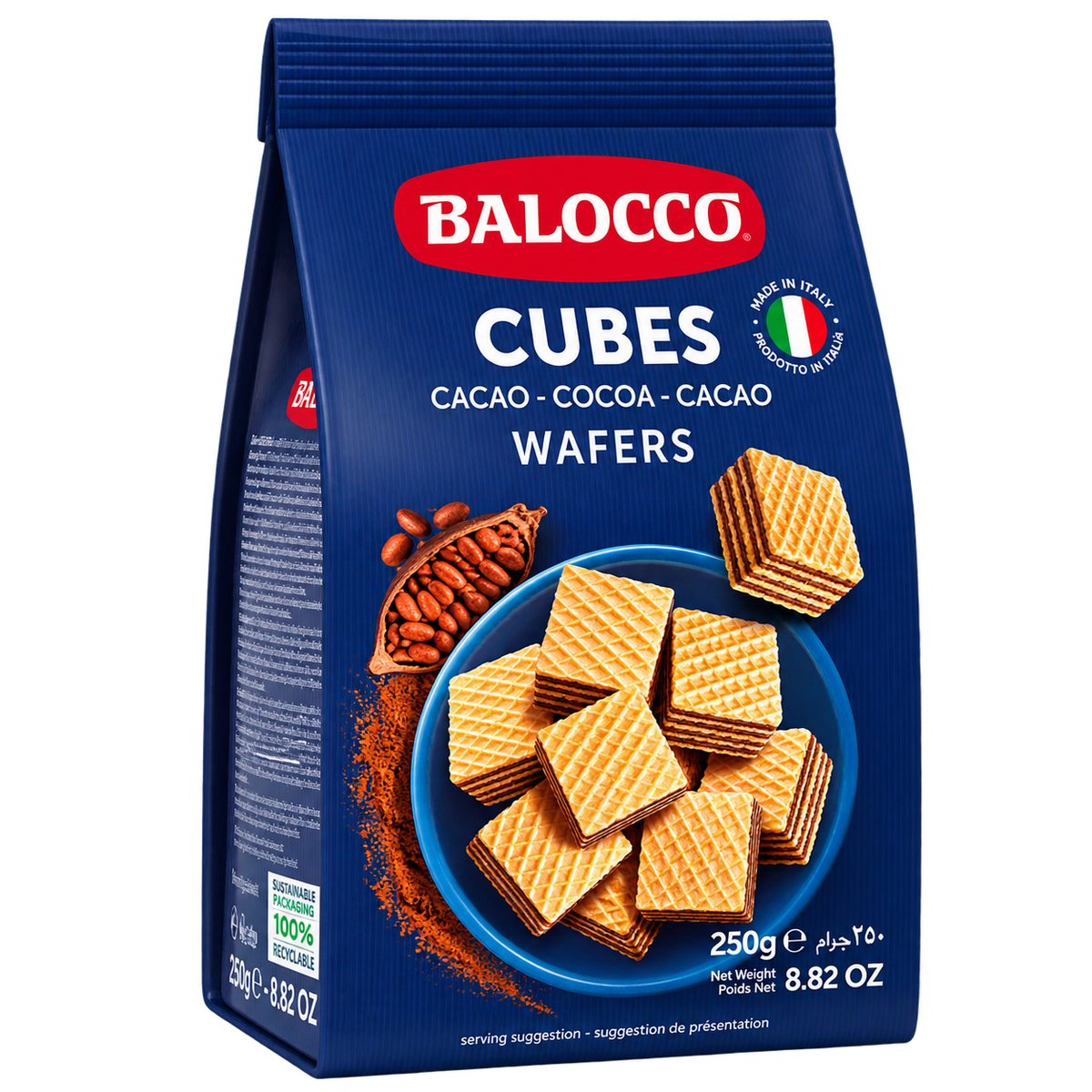 Balocco Cubes Cocoa Wafer 8.8oz