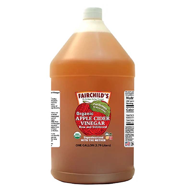 Fairchild's Organic Raw Unfiltered Apple Cider Vinegar with Mother, Non-GMO,128oz., 1Gallon