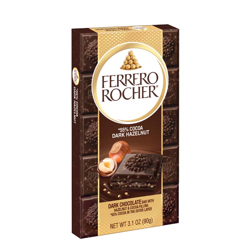 Ferrero Rocher 55% cocoa dark hazelnut chocolate bar