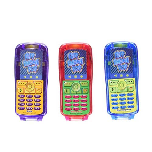 Flip Phone Candy Toy Cell Phone Lollipop 3 Pc