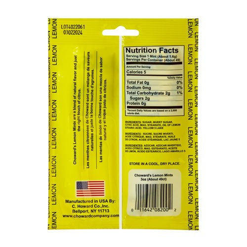 Choward's Lemon Mints Peg Bag