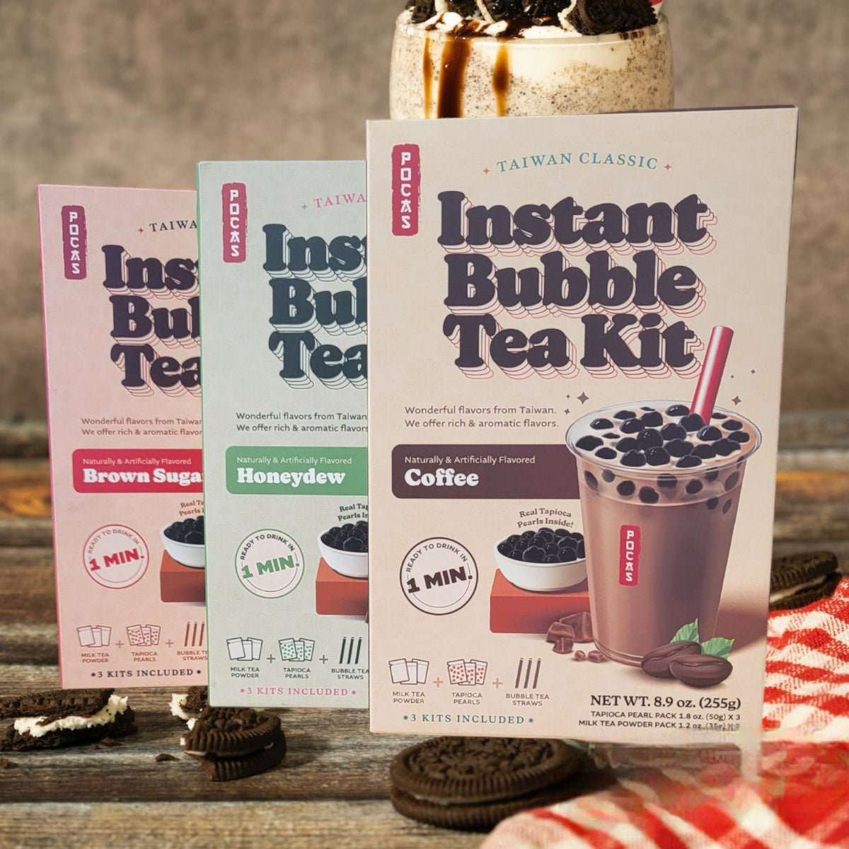 Pocas Instant boba kit brown sugar, honey dew, coffee set#2