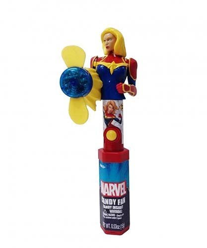 Candyrific Marvel Avengers Captain Marvel Fan Candy – Spinning Superhero Toy Fan with Candy Treat