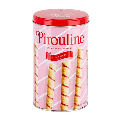 Pirouline Strawberry Creme Filled Roll Wafer 14oz Tin