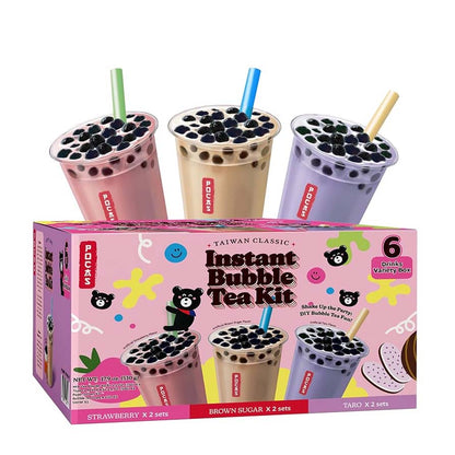 Pocas Instant Bubble Tea Kit 6 Drinks Variety Box 3x2sets