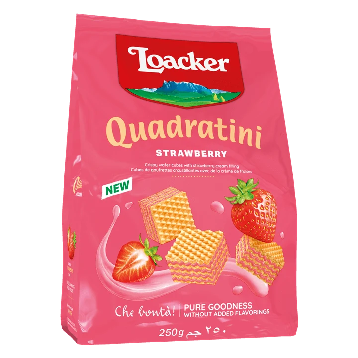 Quadratini Strawberry, Cream-Filled Wafer Cookies, 8.82 oz