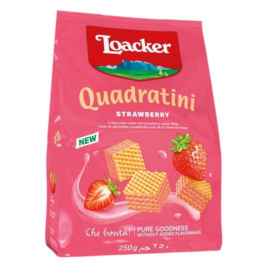 Quadratini Strawberry, Cream-Filled Wafer Cookies, 8.82 oz