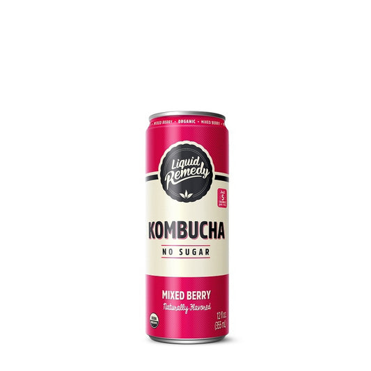 Liquid Remedy Kombucha Mixed Berry 12oz Sugar Free – Low Calorie Probiotic Beverage