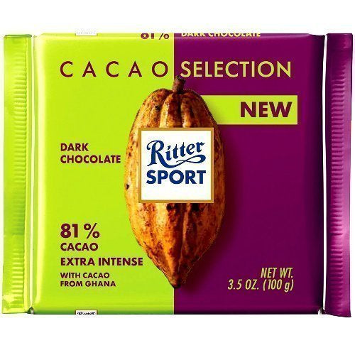 Ritter Sport Dark Chocolate 81% Cacao Extra Intense 3.5oz