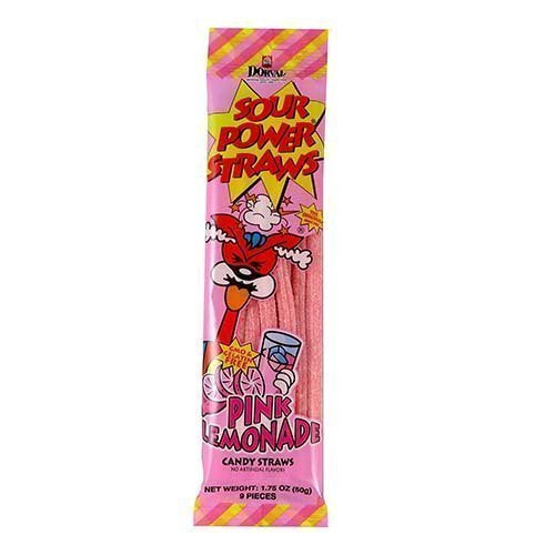 Sour Power Straws Pink Lemonade