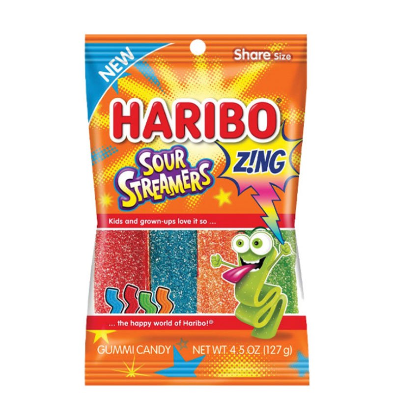 Haribo Zing Sour Streamers Gummi Candy