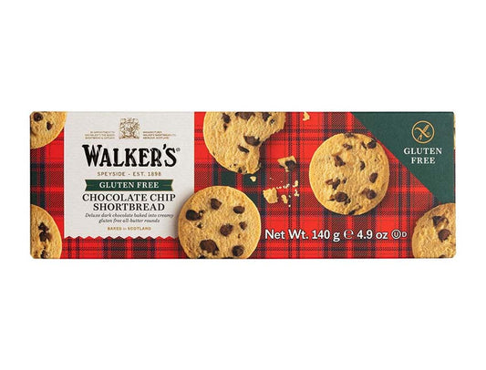 Walker’s Gluten Free Chocolate Chip Shortbread 4.9oz – Buttery Scottish Cookies