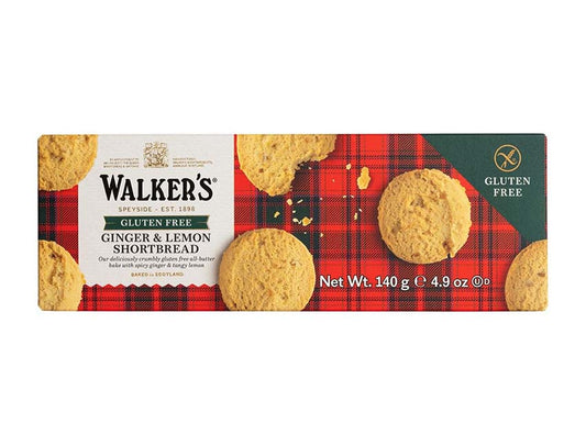 Walker’s Gluten Free Ginger & Lemon Shortbread Cookies 4.9oz – Zesty Scottish Biscuits
