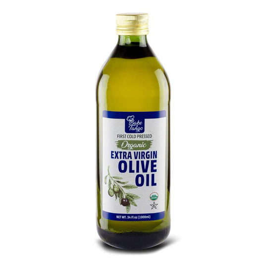 Bake & Tango Organic Extra Virgin Olive Oil 33fl oz – Cold-Pressed, Premium Quality for Cooking, Baking, and Salad Dressingsre