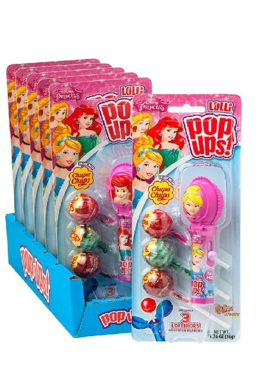 Disney Princess Pop Ups Lollipop Candy – Princess Pop-Up Candy Dispenser with Chupa Chups Lollipops