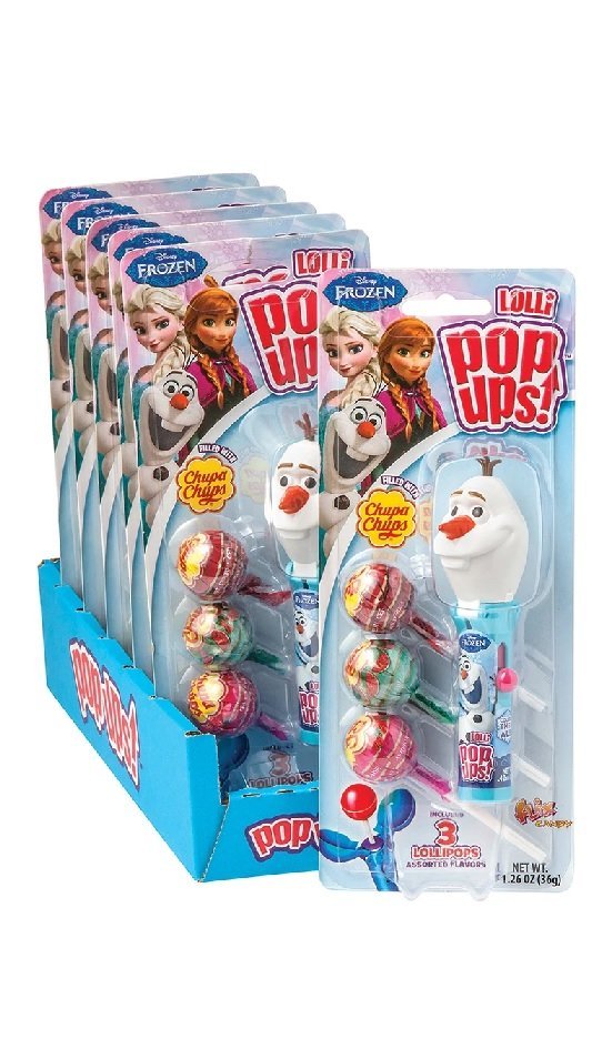 Disney Frozen Pop Ups Lollipop Candy – Olaf Pop-Up Candy Dispenser with Chupa Chups Lollipops