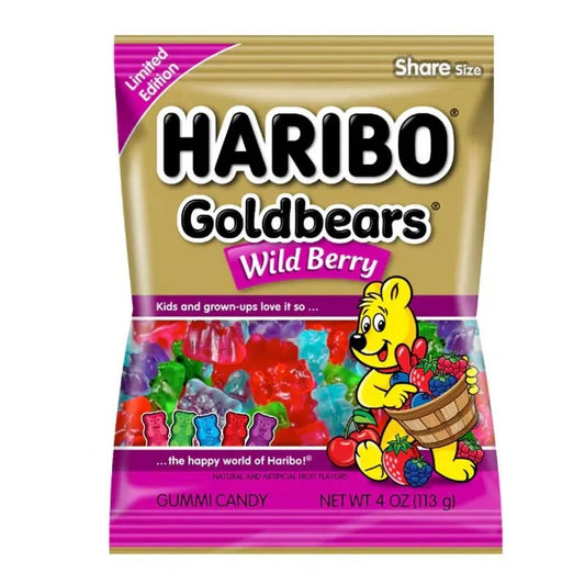Haribo Goldbears Wild Berry 5oz Gummy Candy – Chewy Fruit Flavored Gummies