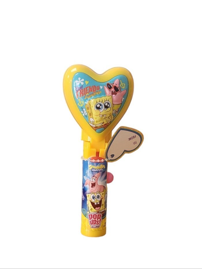 Assorted Pop Ups! Single Heart Candy Dispenser – SpongeBob Pop Ups Lollipop Toy Candy