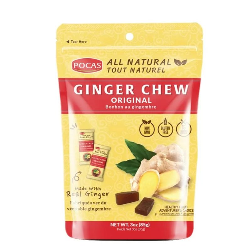 Pocas Ginger Chew Candy  Original 3oz