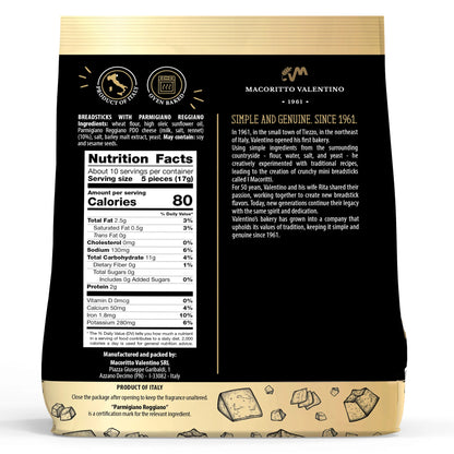 I Macoritti Mini Grissini with Parmigiano Reggiano, 6.17 oz (175 g)