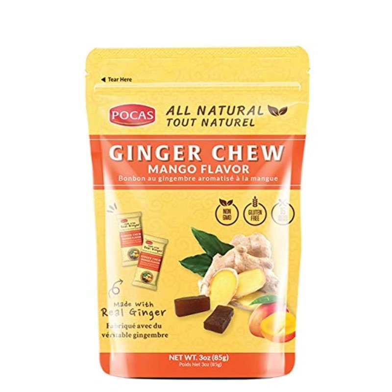 Pocas Ginger Chew Candy  Mango 3oz