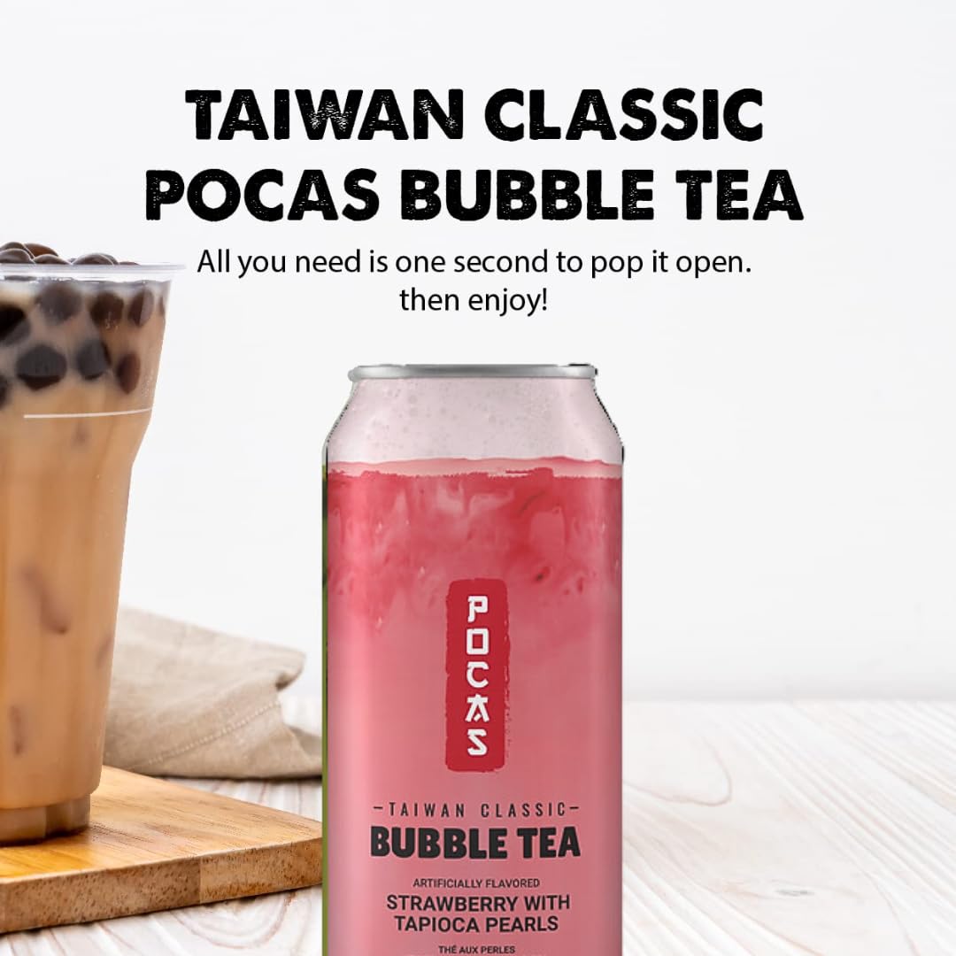 Pocas Bubble Tea Strawberry 16.5oz