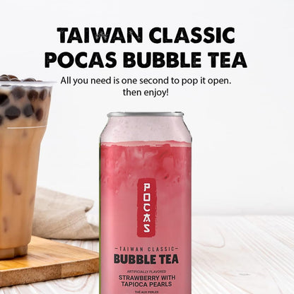 Pocas Bubble Tea Strawberry 16.5oz